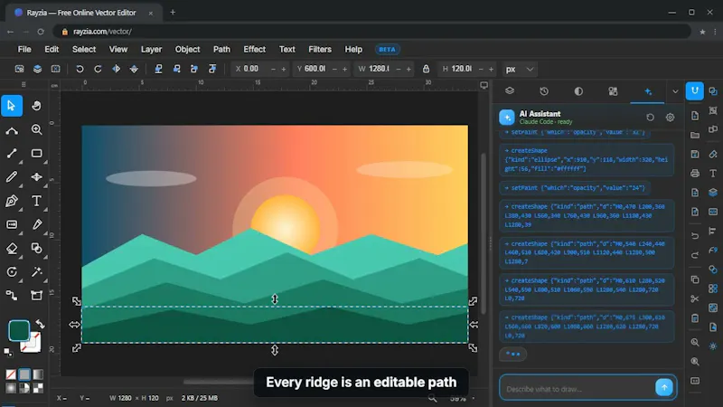 Rayzia AI Agent Vector Editor screenshot 1 (video preview)
