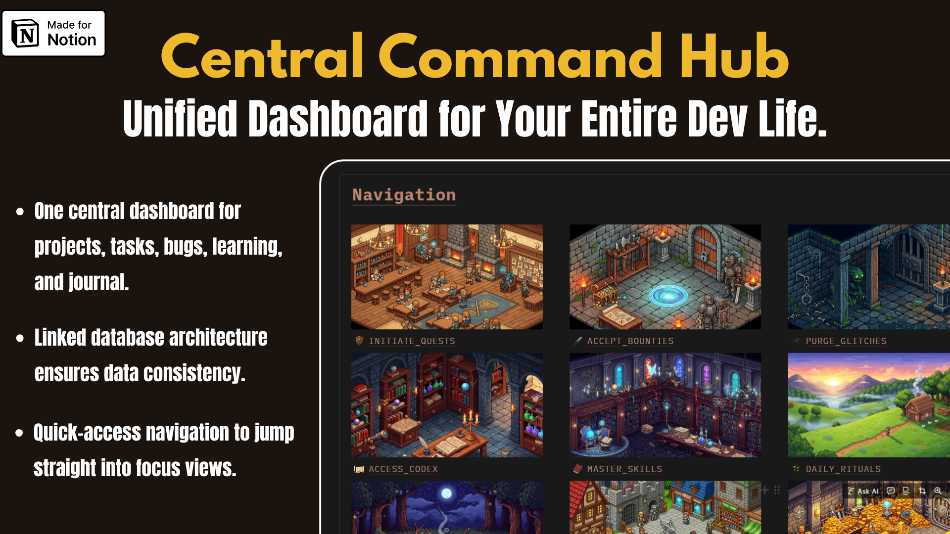 Gamified Notion Developer's Hub gallery image
