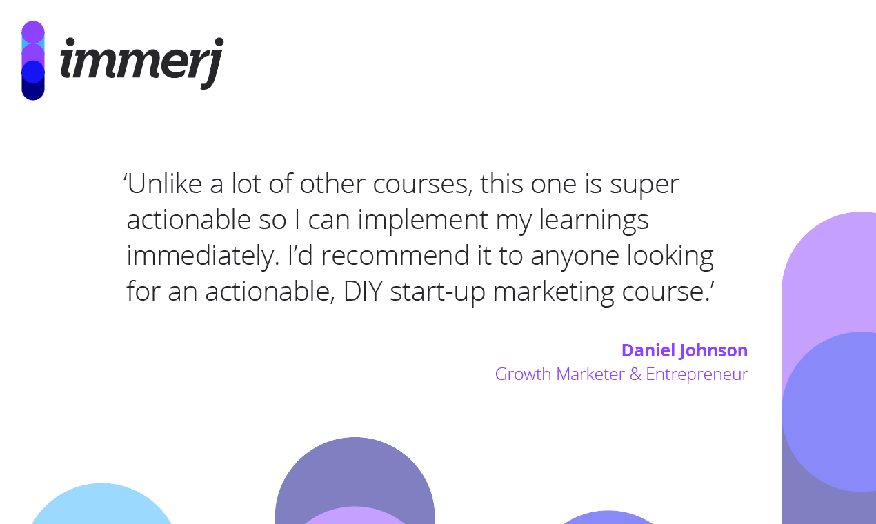 Immerj startup marketing course gallery image