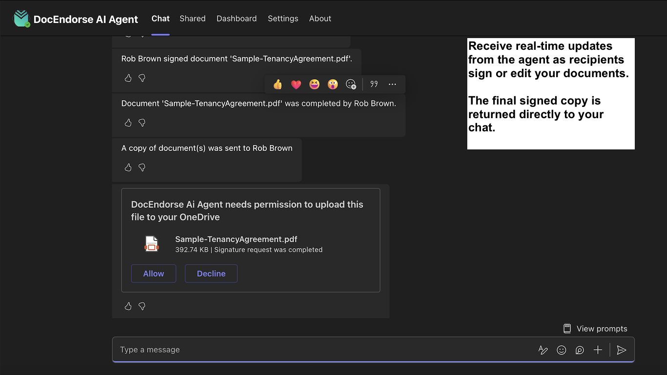 DocEndorse AI Agent for Microsoft Teams gallery image