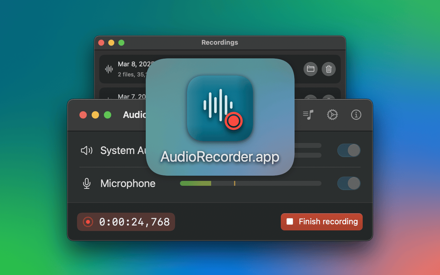 MacOS 용 AudioreCorder.App 미디어 1