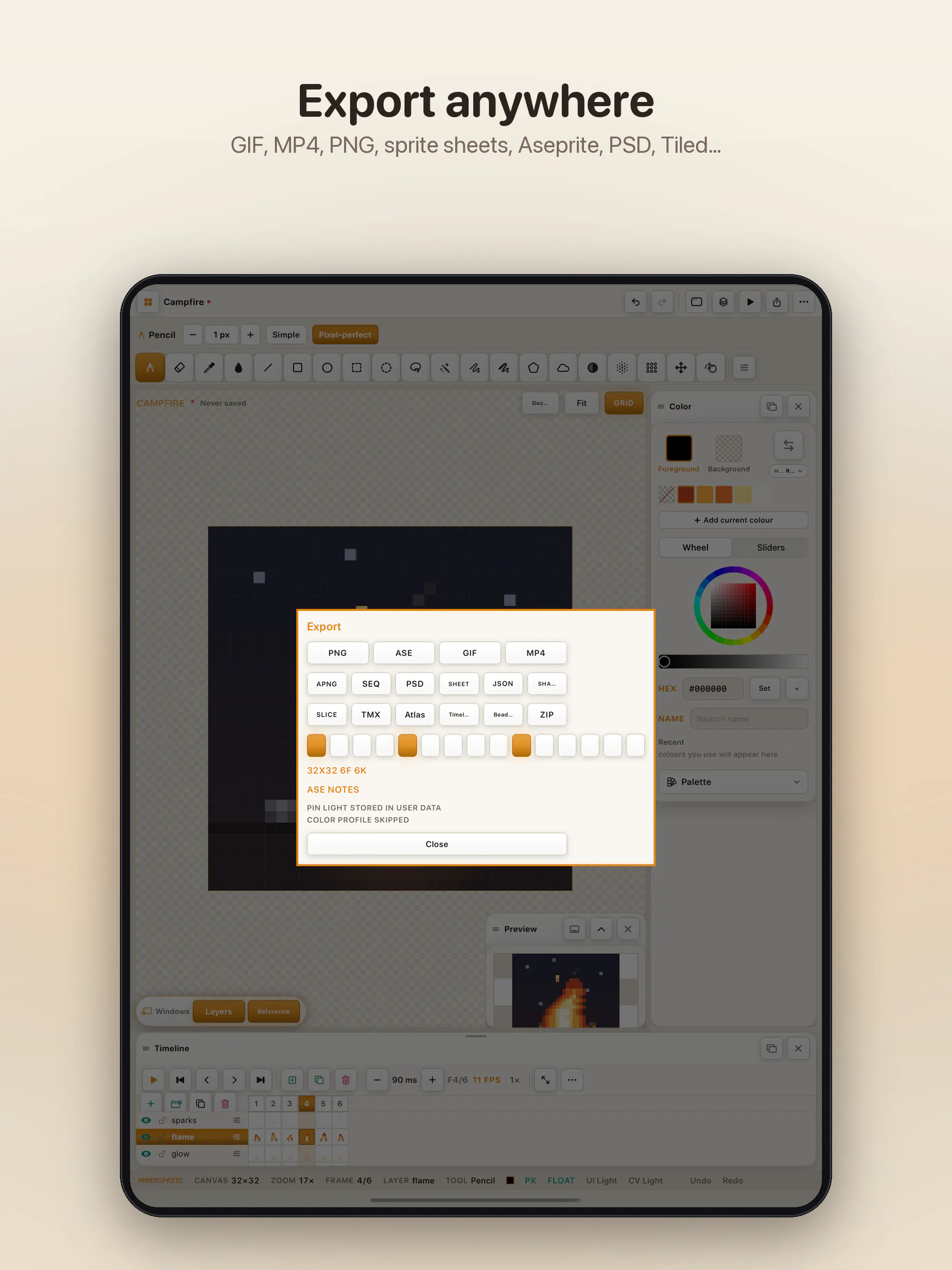 Ambersprite — Pixel Art Studio for iPad gallery image