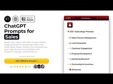 200+ ChatGPT Mega-Prompts for Sales gallery image