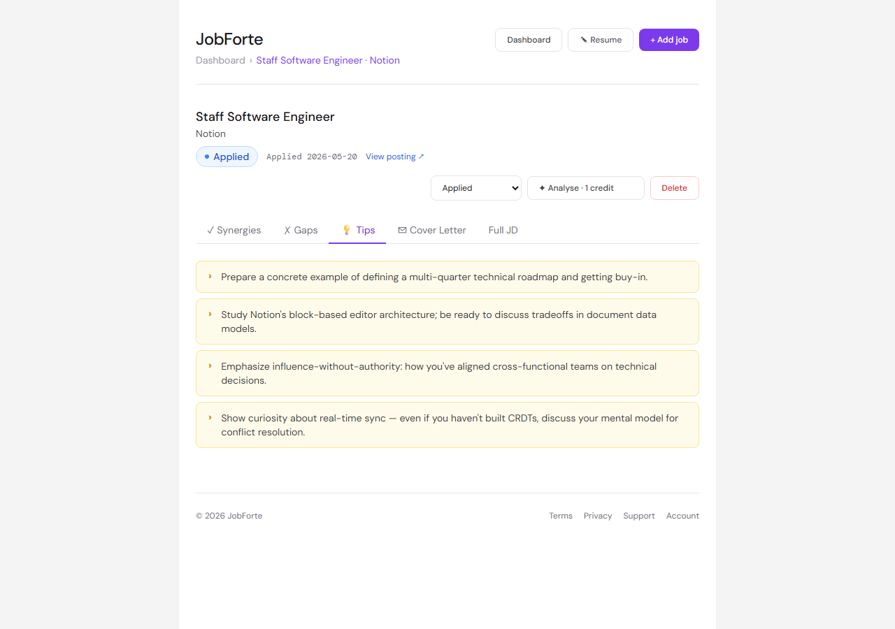 AI resume fit + tracking, free to start gallery image