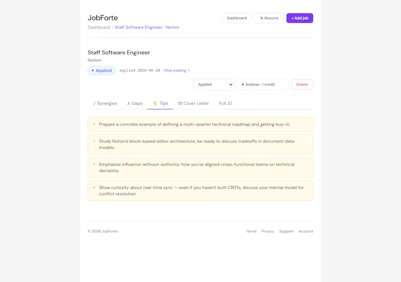 AI resume fit + tracking, free to start screenshot 4