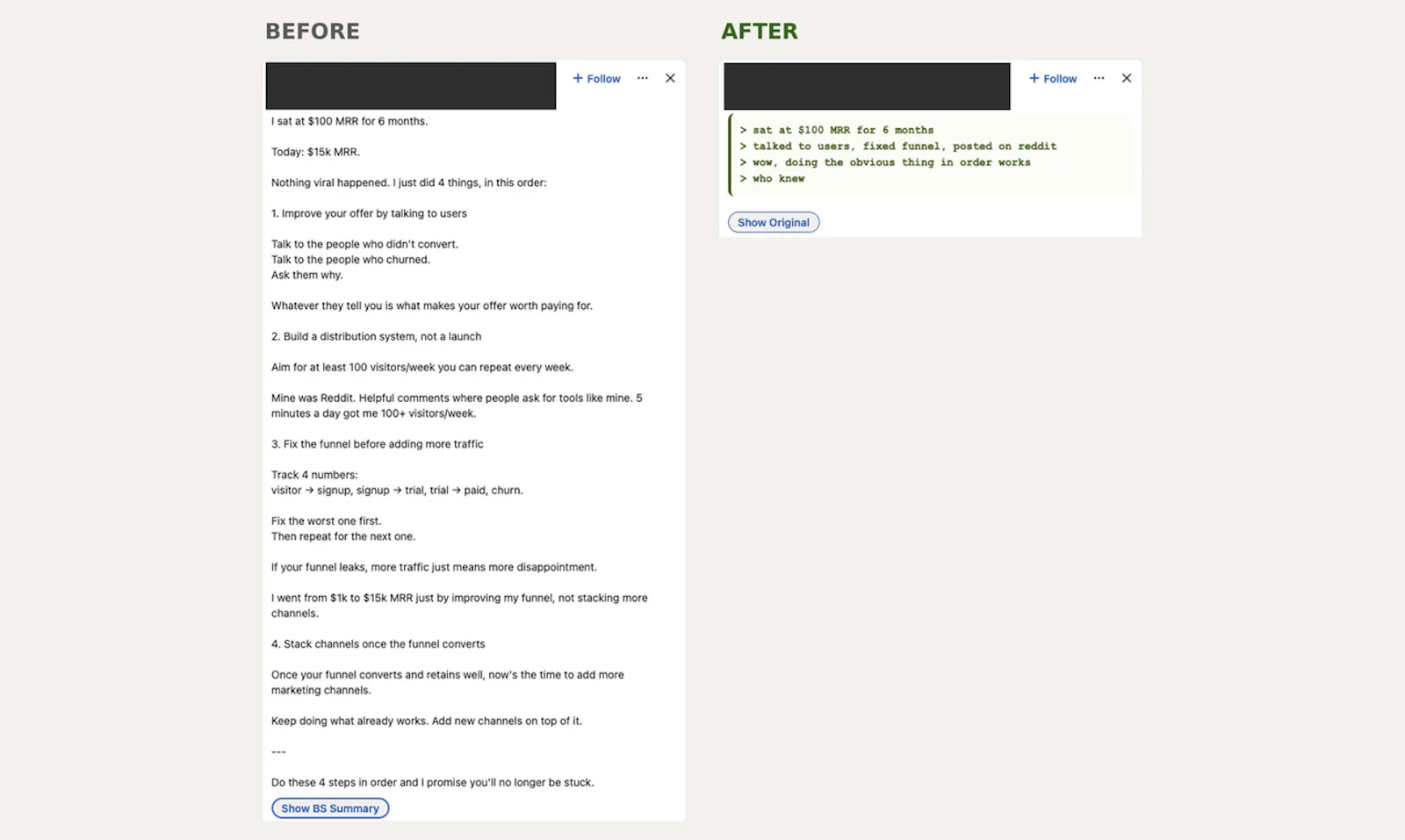 LinkedIn BS Remover screenshot 2