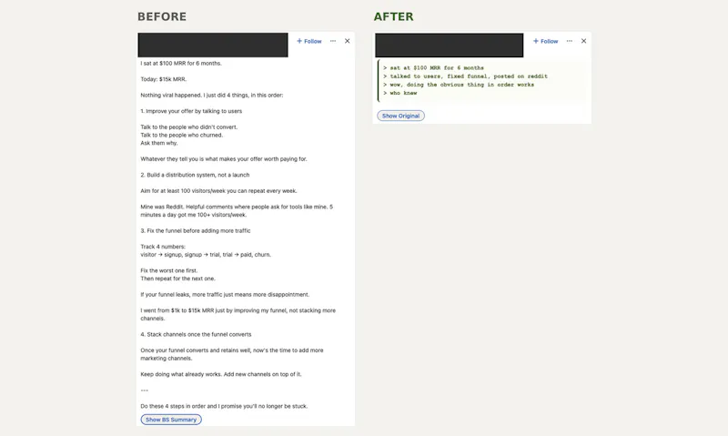 LinkedIn BS Remover screenshot 2