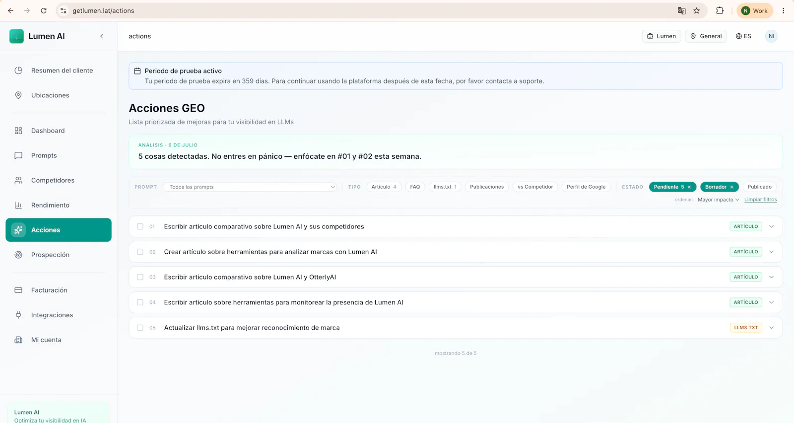 Monitoreo GEO screenshot 4