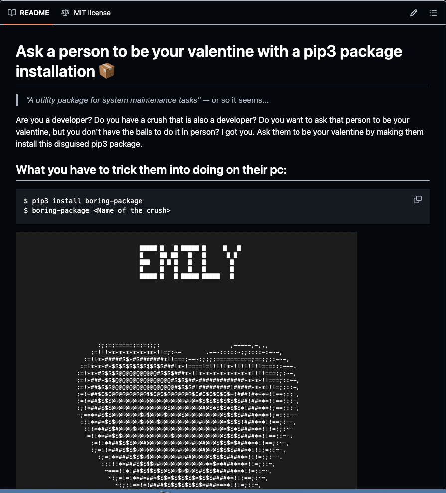 Ask a girl out with a pip3 package  - Screenshot 2 showing product features and functionality