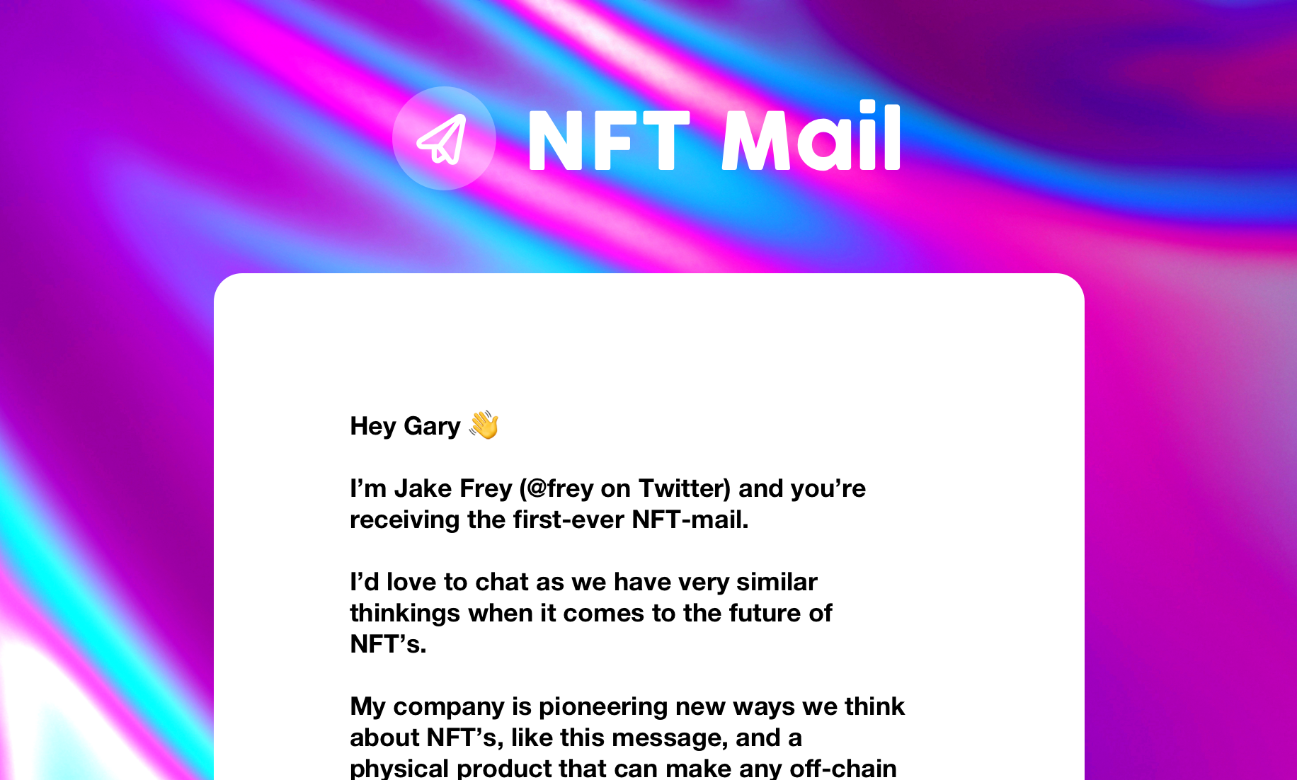 NFT Mail gallery image