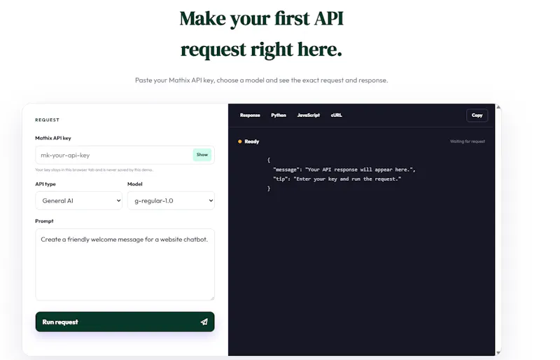 Mathix API screenshot 1