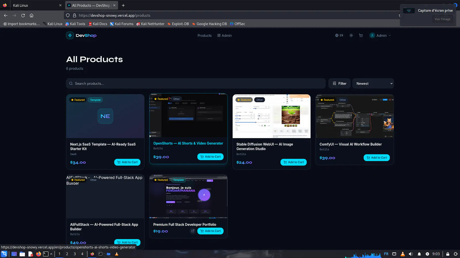 DevShop screenshot 2