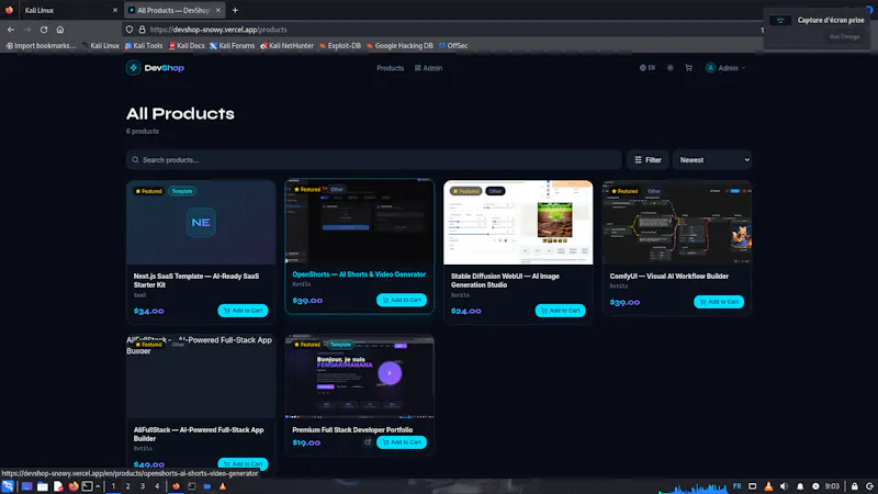DevShop screenshot 2