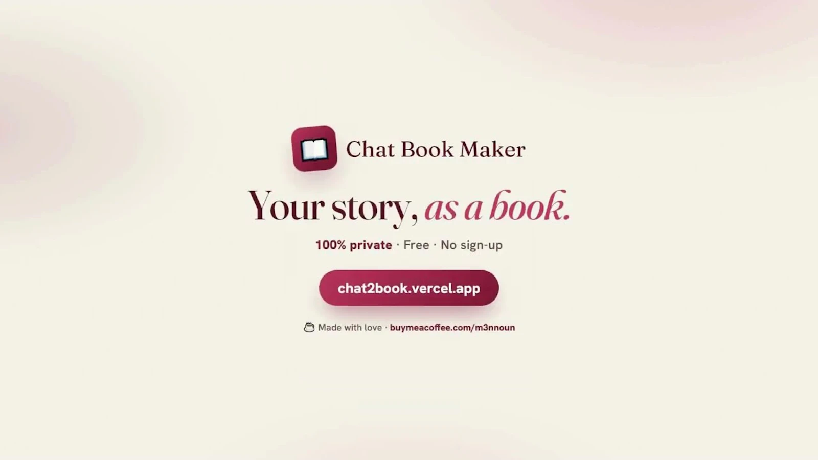 Chat Book Maker screenshot 1 (video preview)