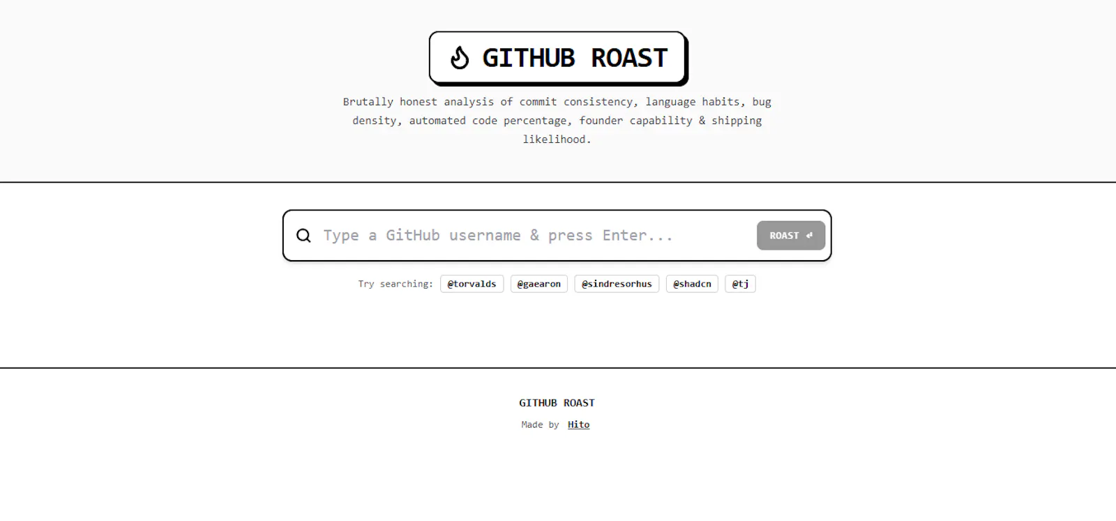 GitHub Roast  screenshot 2