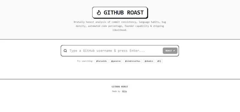 GitHub Roast  screenshot 2