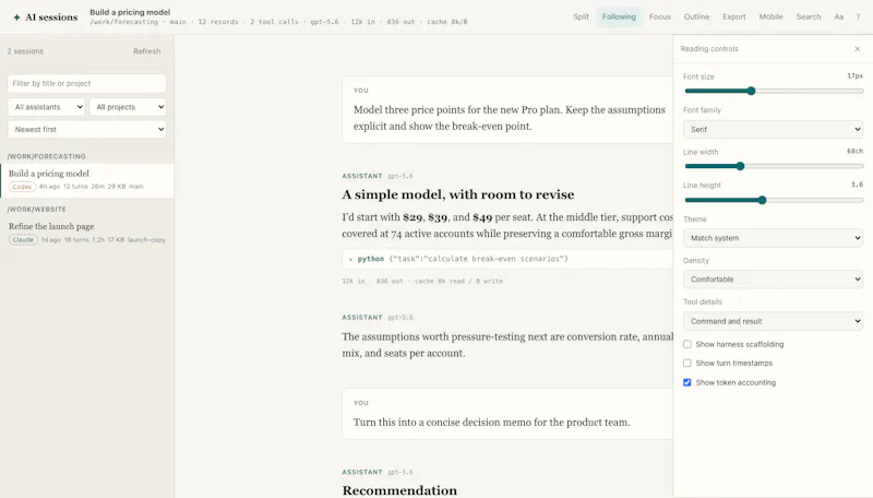 Session Viewer screenshot 1