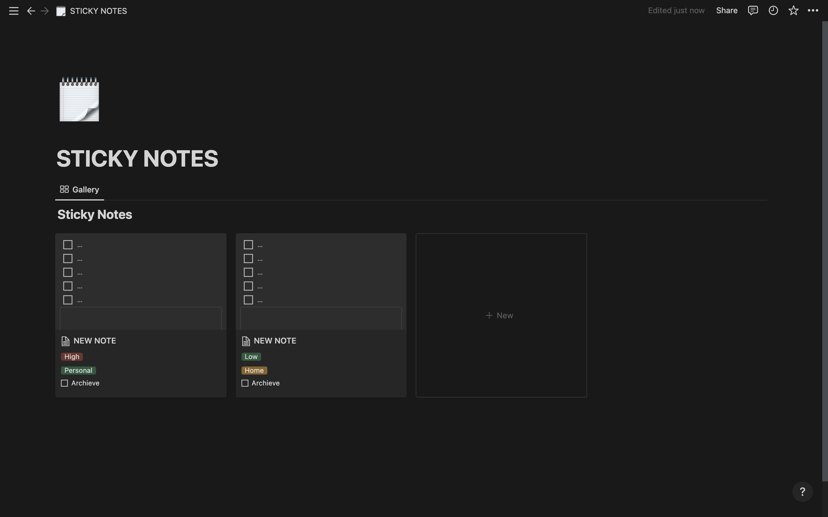 Sticky Notes in Notion gallery image