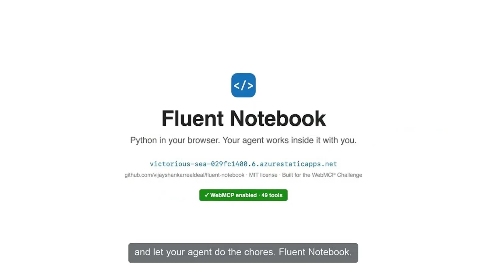 Fluent Notebook — Python in your browser screenshot 1 (video preview)
