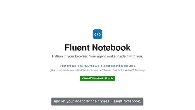 Fluent Notebook — Python in your browser screenshot 1 (video preview)