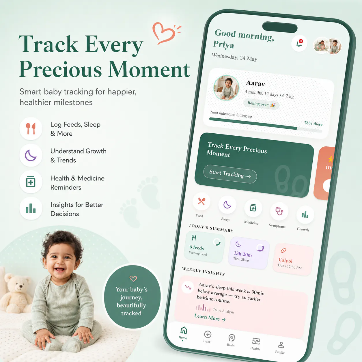 Little Feet: Baby Care Tracker gallery image