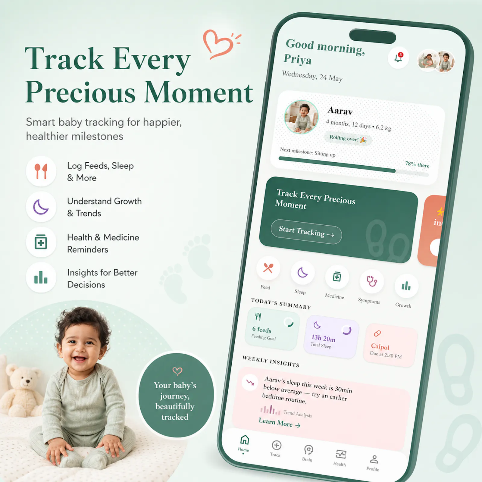 Little Feet: Baby Care Tracker screenshot 2