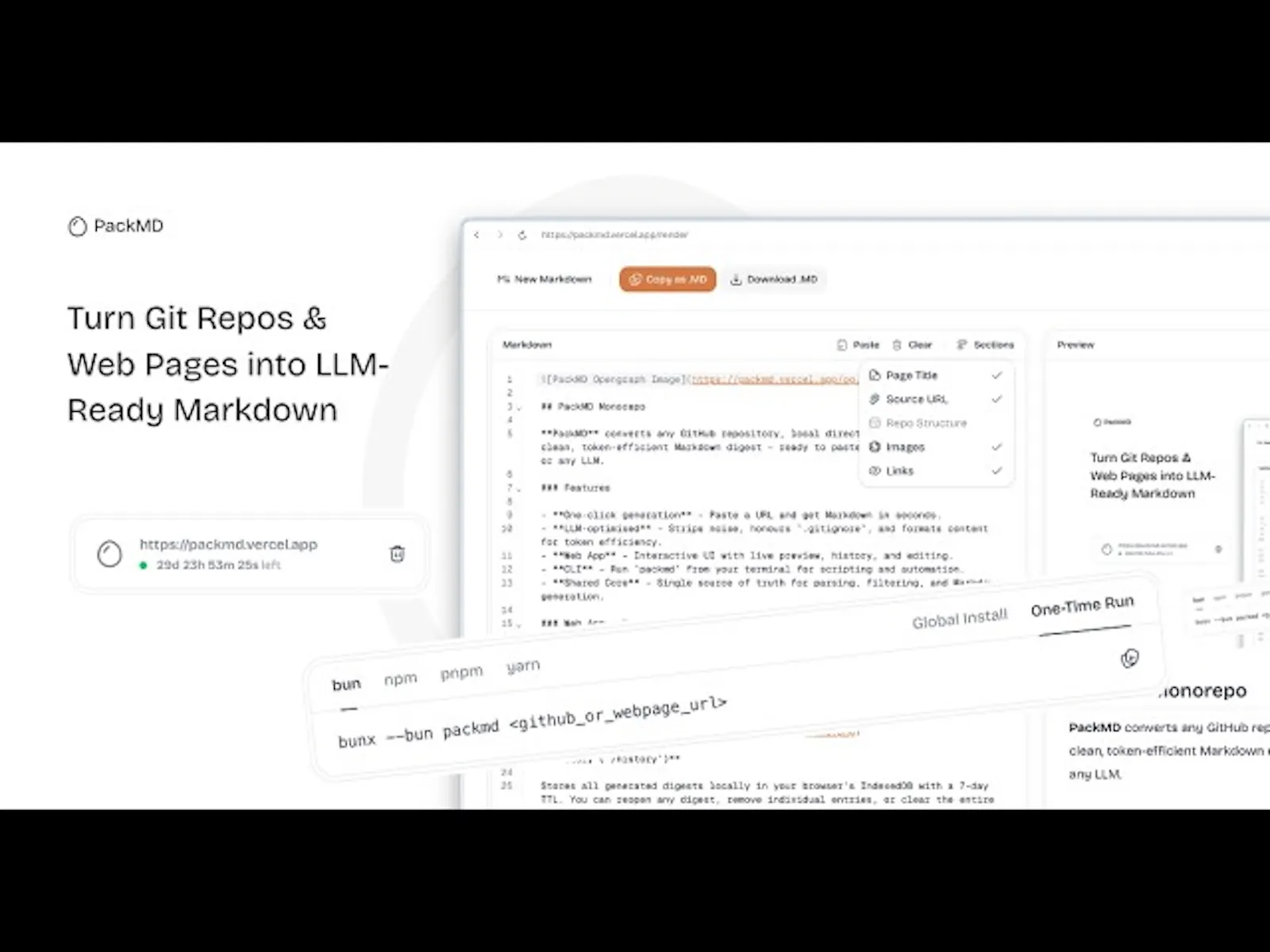 PackMD screenshot 1 (video preview)