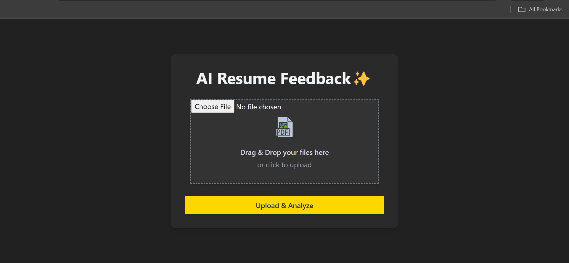 AI Resume Feedback - Main screenshot showing features and interface