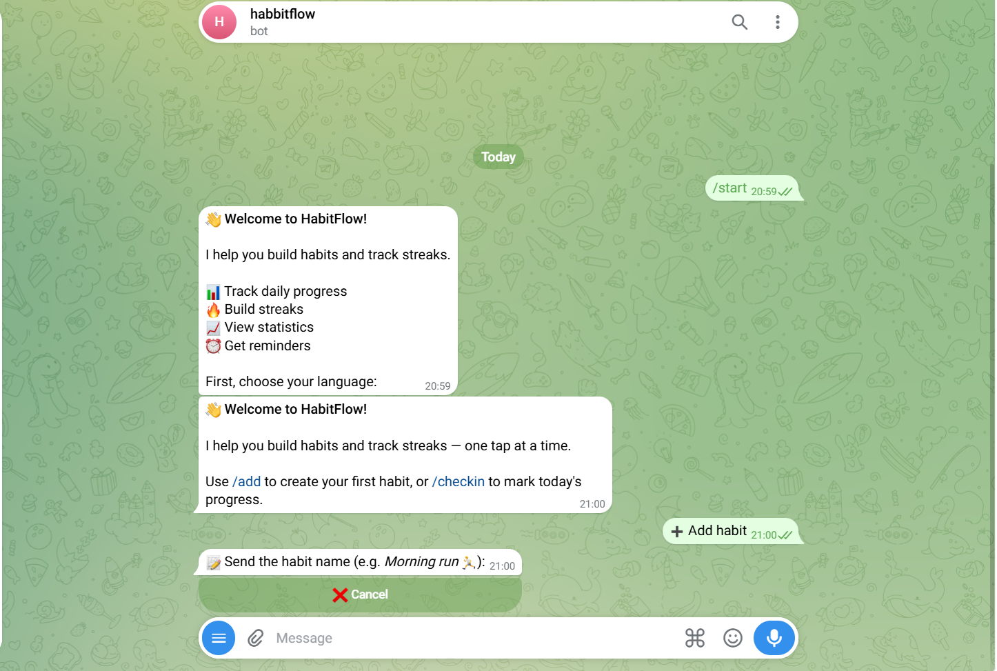 HabitFlow Pro Telegram Habit Tracker Bot gallery image