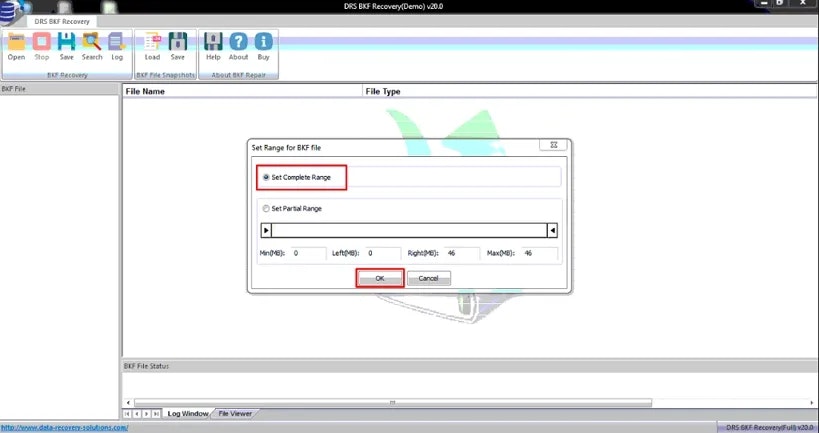 DRS Softech BKF Repair Tool  - Screenshot 2 showing product features and functionality