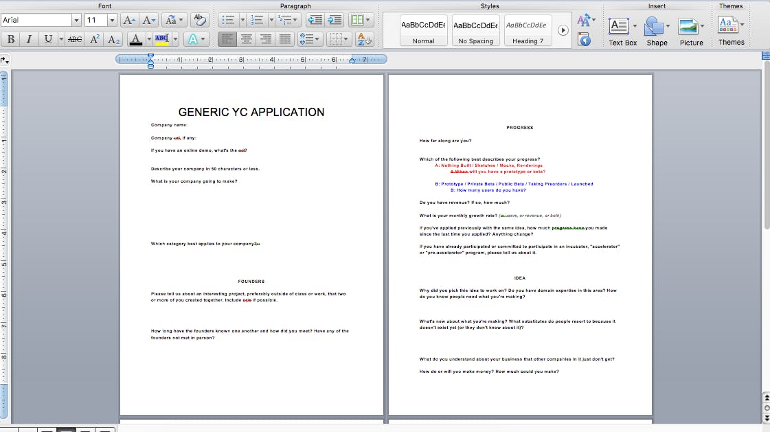 Blank YC Application (Easy edits) media 1