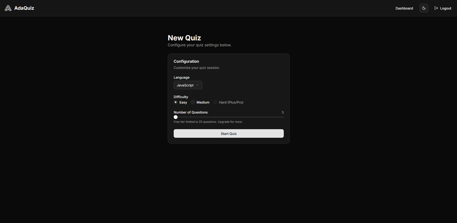 AdaQuiz - Screenshot 3 showing product features and functionality