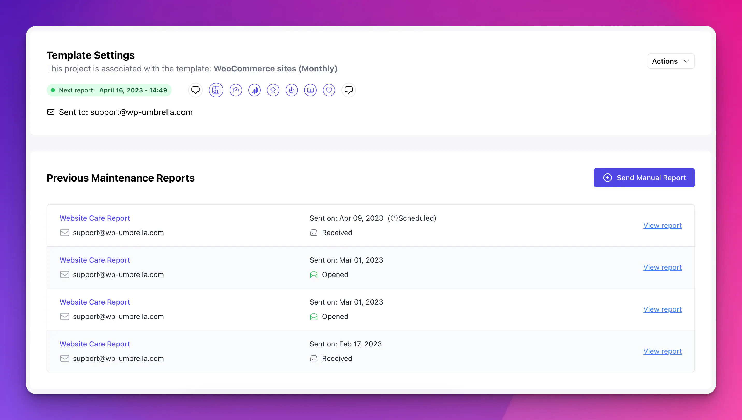 WP Umbrella screenshot
