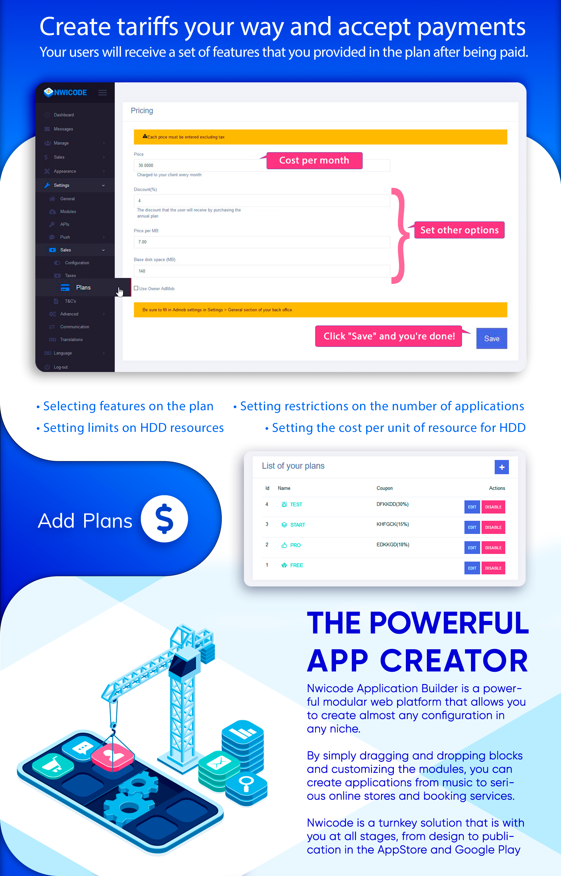 App Creator Nwicode CMS gallery image
