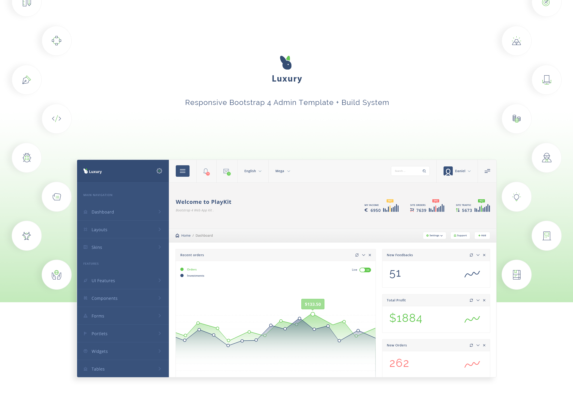 Luxury - Dashboard Web App Kit gallery image