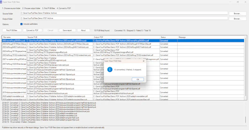 Save Your PUB Files screenshot 1