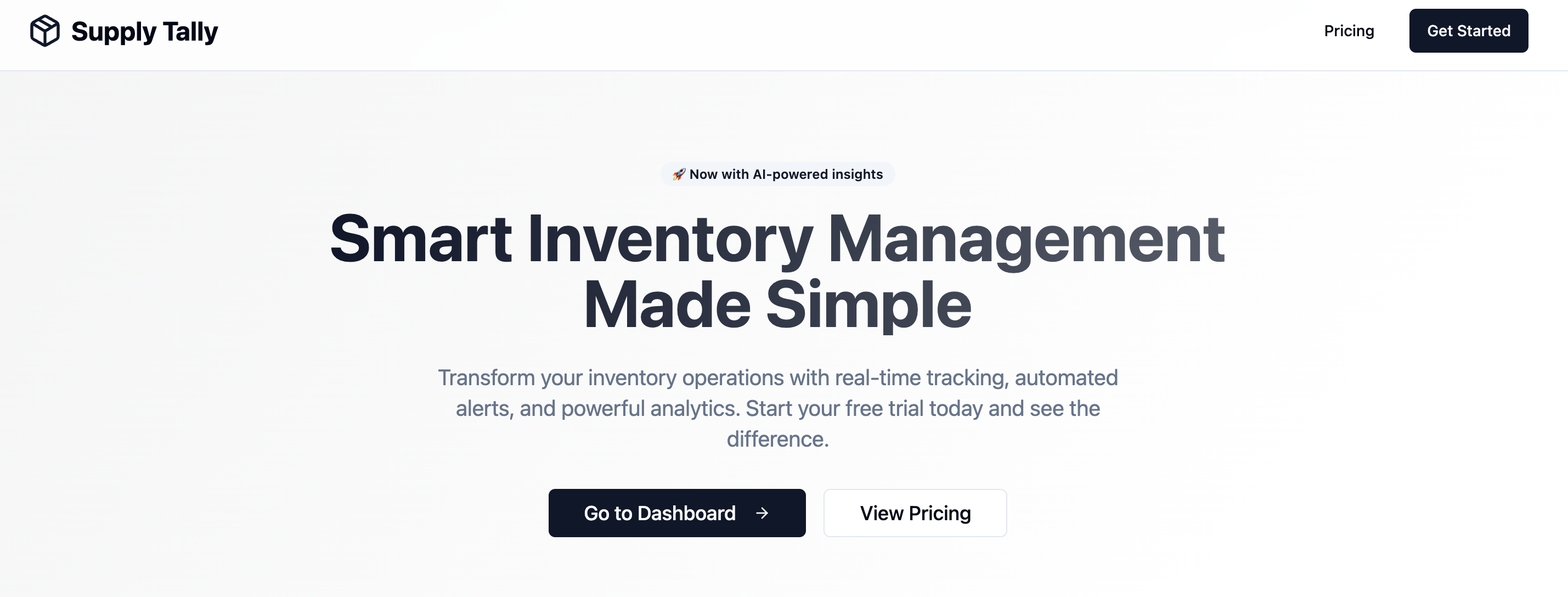 Supply Tally - Main product screenshot demonstrating key features and user interface