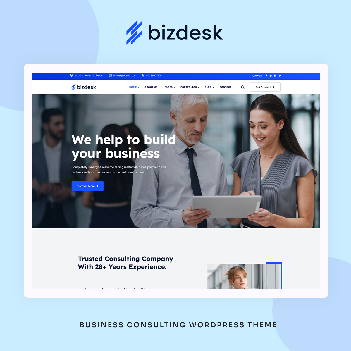 Bizdesk - Business Consulting WordPress -Thema Medien 2