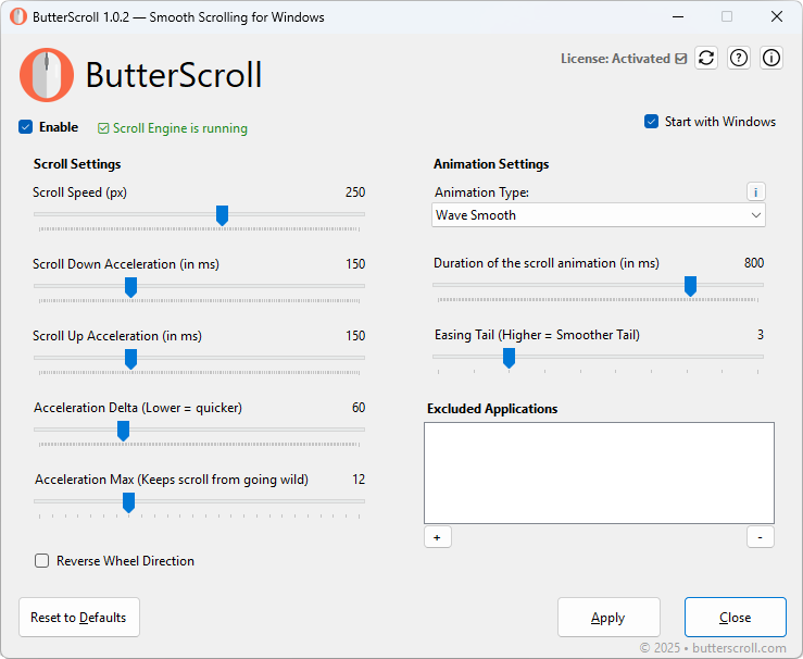 Butterscroll - Windows 11 & 10 için pürüzsüz kaydırma medya 1