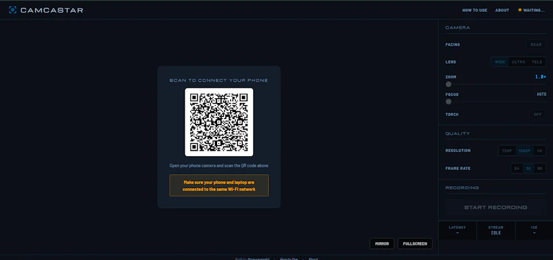 Camcastar screenshot 2
