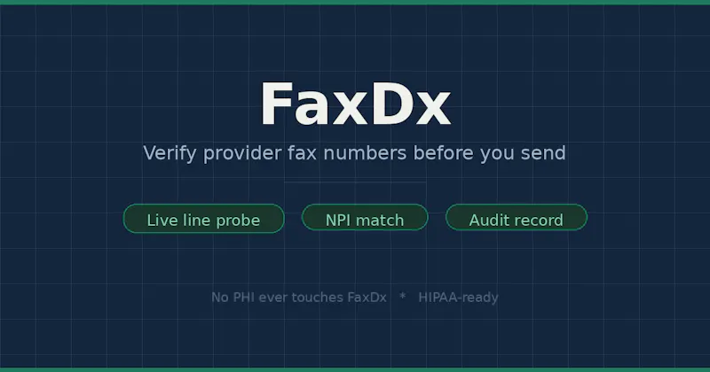 FaxDx — Fax verification for healthcare screenshot 1