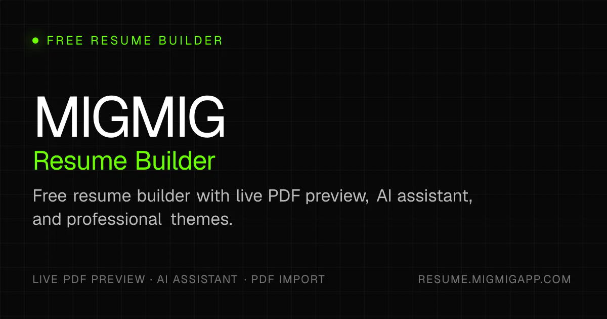 MigMig Resume Builder gallery image