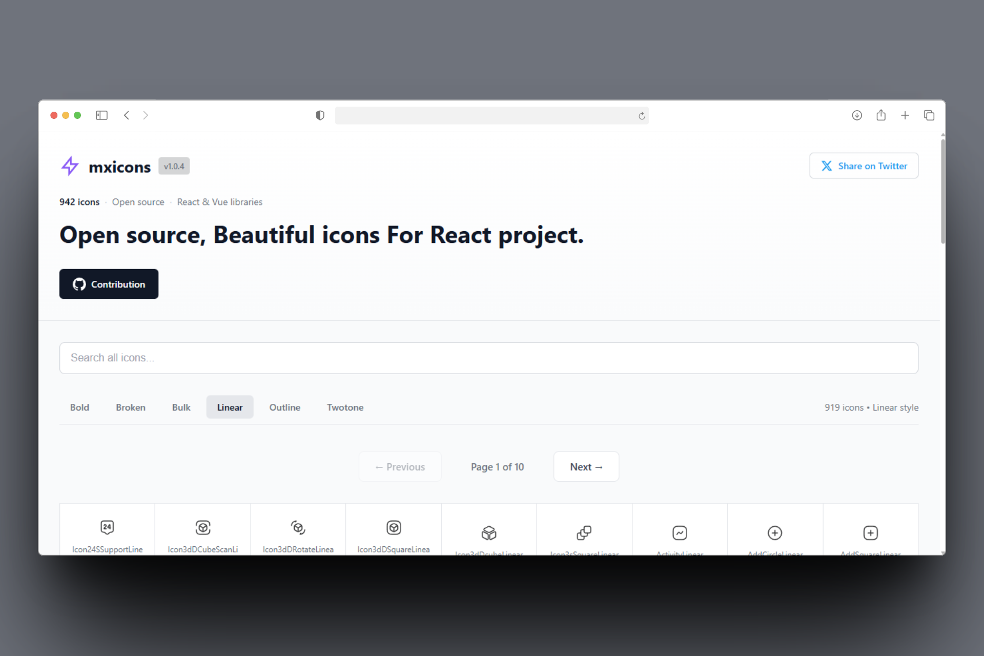 MX Icons - Main screenshot showing features and interface