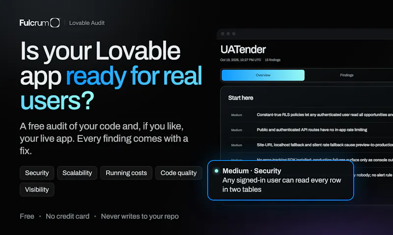 Fulcrum Lovable Audit screenshot 1