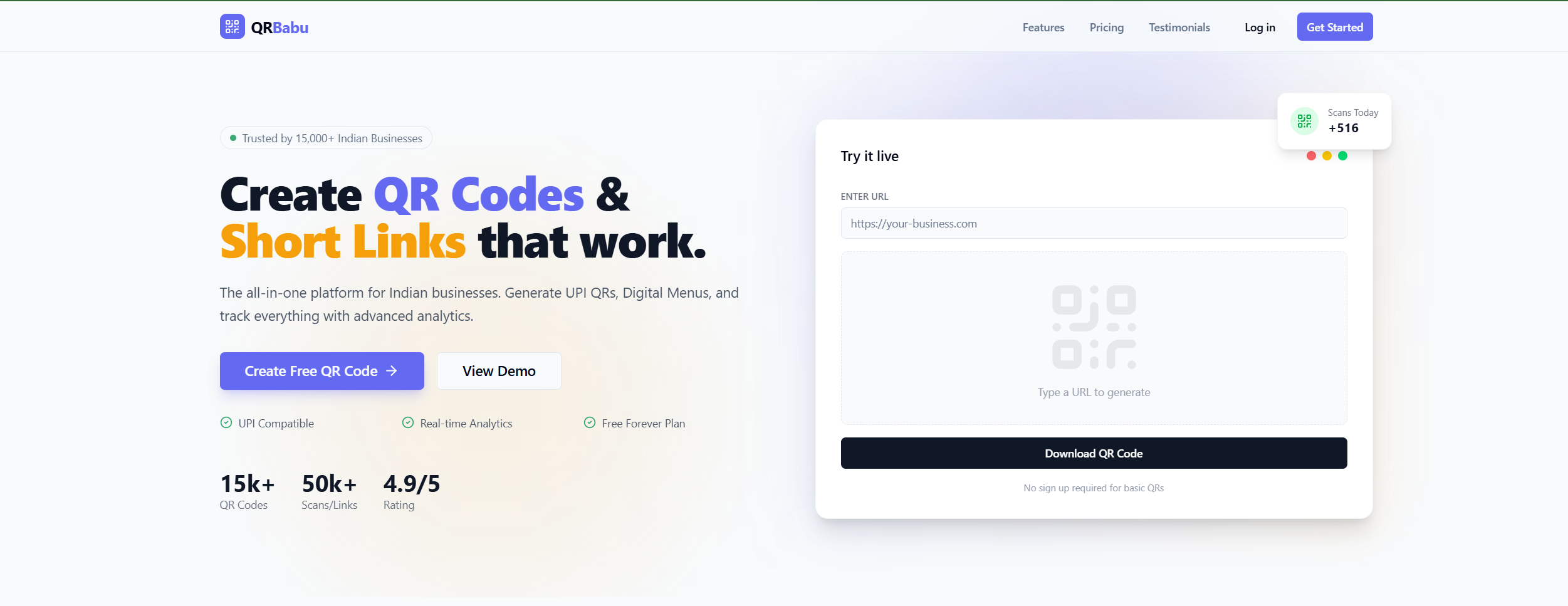 QRBabu - Main product screenshot demonstrating key features and user interface