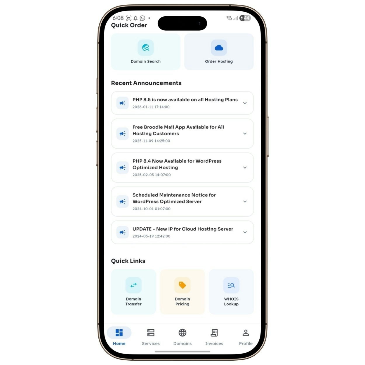 WHMCS Client Area App for Android & iOS gallery image