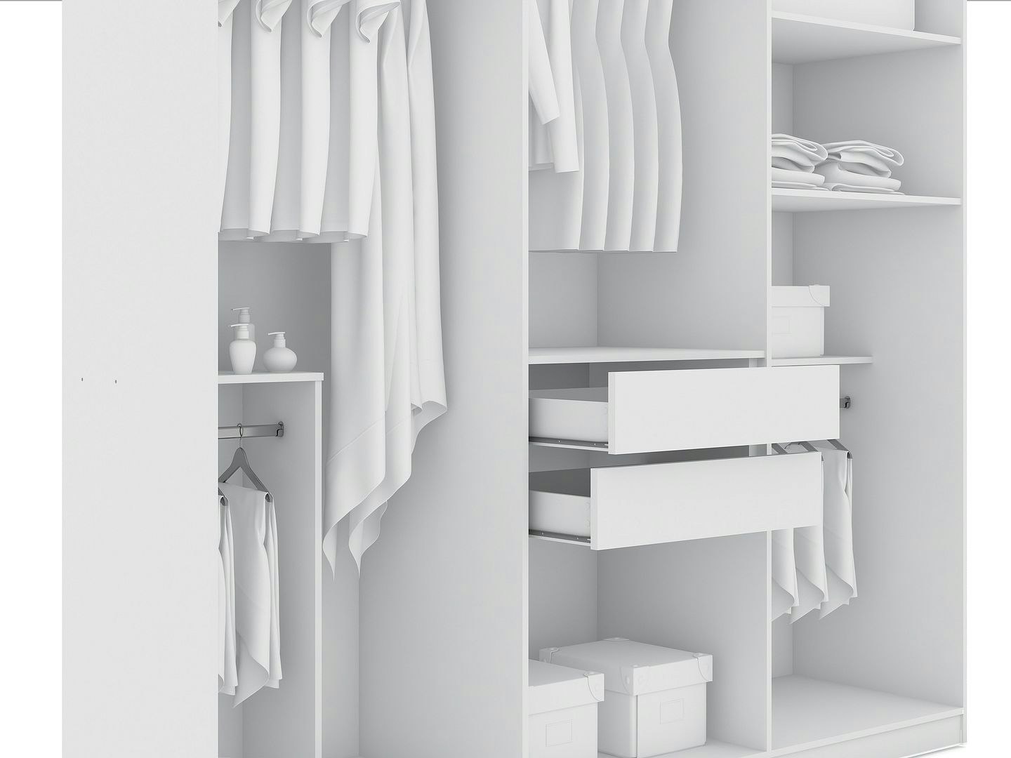 Gramercy White Wardrobe Armoire - 현대 가구 미디어 3