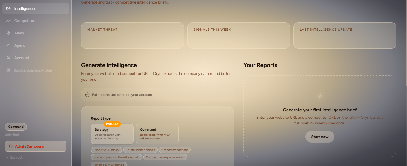 Oryn — Competitive Intelligence gallery image