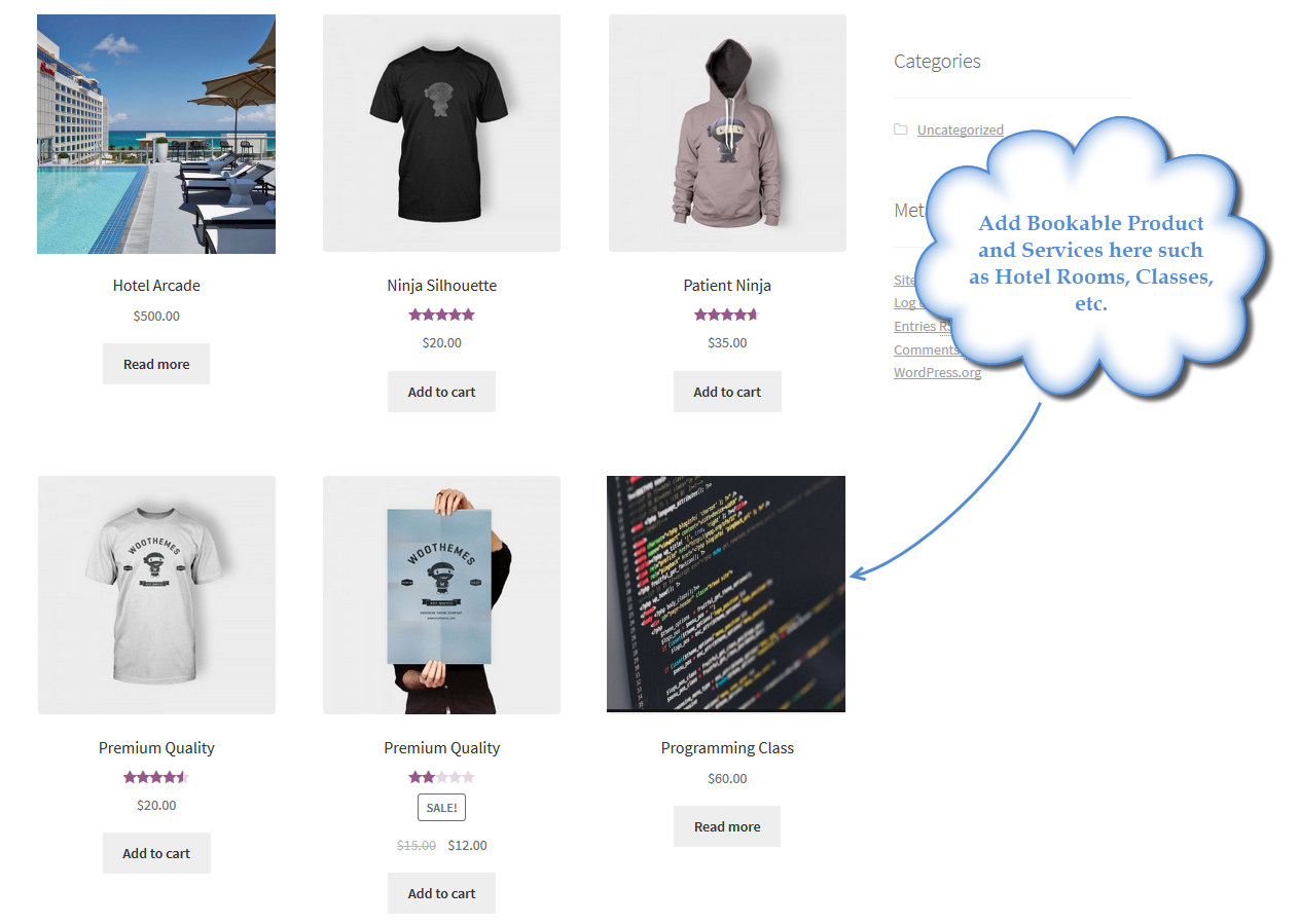 WooCommerce bookings and reservation gallery image