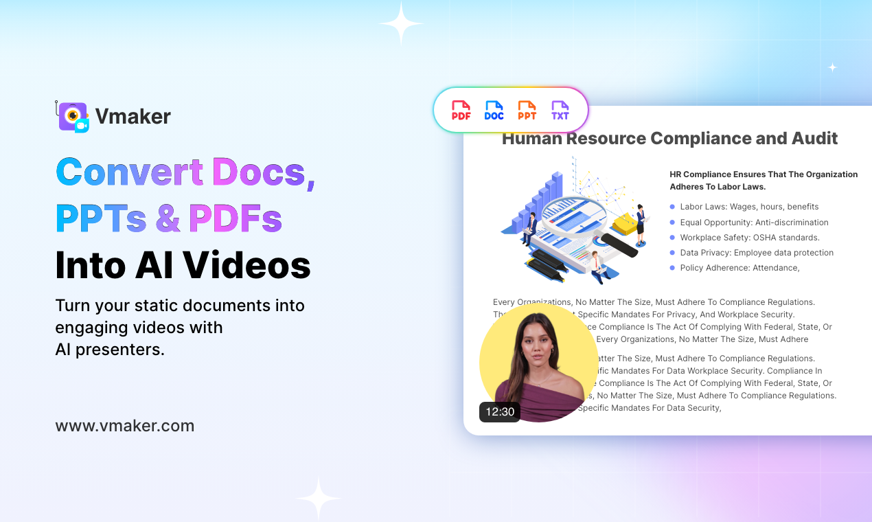وسائط DOC لصانع الفيديو من قبل VMaker AI - تحويل المستندات إلى مقاطع فيديو مع مقدم AI 2